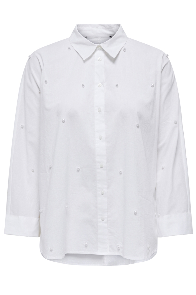 ONLNEW LINA GRACE LS PEARL SHIRT WV 15360466 CLOUD DANCER/PEARL